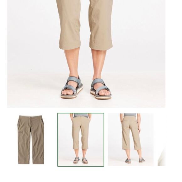 LL Bean Water Repellent Comfort Trail Pants Mid Rise Straight Crop Sz 14 Petite - Picture 7 of 7